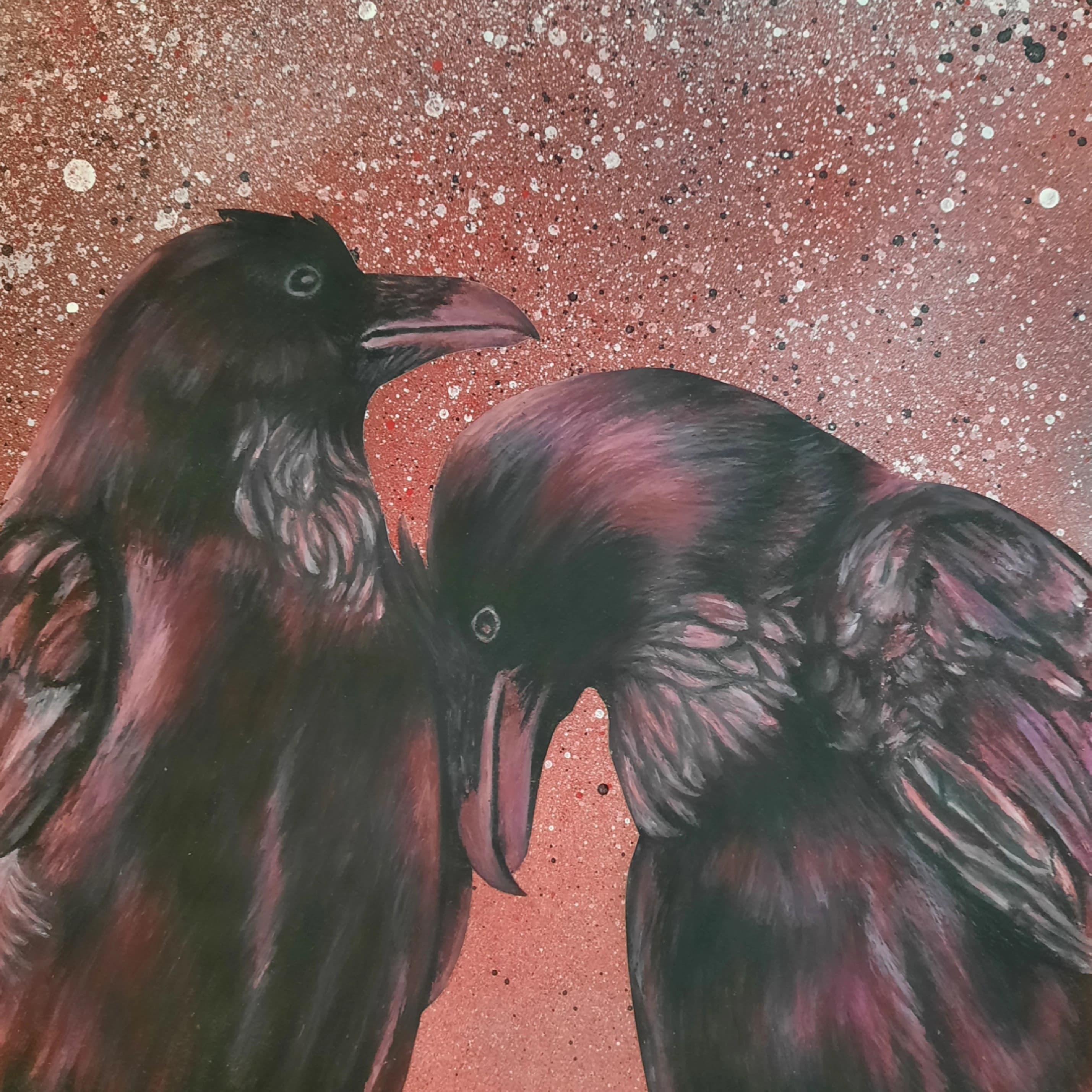 Two ravens, dusk